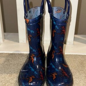 Kids Dinosaur Print Rain Boots - Blue